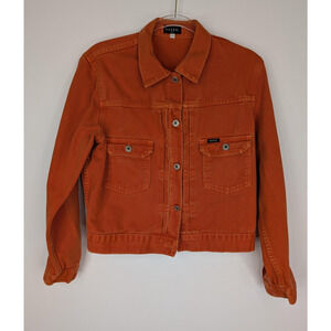 Vintage Guess Jeans Jacket Womens XL Button Front Made USA Denim Trucker 90s Y2K